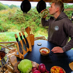 Magnetic Olive Wood Knife Block