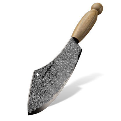 Damascus Steel Knife, Mongolian Cleaver, Cleaver Knife, Handmade